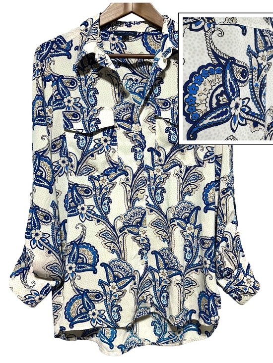 Tommy Hilfiger Tops - TOMMY HILFIGER Paisley Button Down Blouse Coastal Boho Preppy